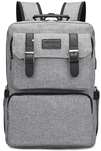 Laptop Backpack for Women Men Vintage Backpack Bookbags Anti Theft Bookbag 16 inch Grey