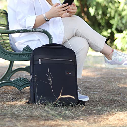 NPO Success Laptop Backpack,Business Travel Slim Durable Laptops Backpack with USB Charging Port,Water Resistant College School Computer Bag for Women & Men Fits 16" Inch Laptop and Notebook - Black