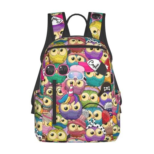 Thinye Casual Daypack Backpacks for Women Cool Backpacks for School Cute Cartoon Owls Backpack for Girls Boys