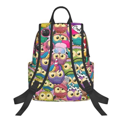 Thinye Casual Daypack Backpacks for Women Cool Backpacks for School Cute Cartoon Owls Backpack for Girls Boys