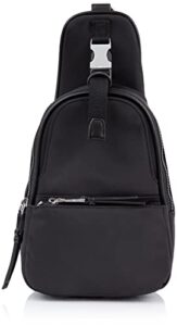 calvin klein shay organizational sling backpack, black/silver,one size