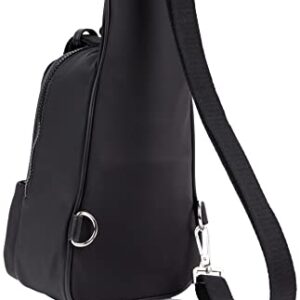 Calvin Klein Shay Organizational Sling Backpack, Black/Silver,One Size