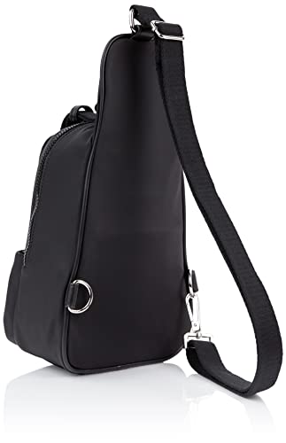 Calvin Klein Shay Organizational Sling Backpack, Black/Silver,One Size