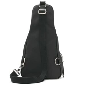 Calvin Klein Shay Organizational Sling Backpack, Black/Silver,One Size