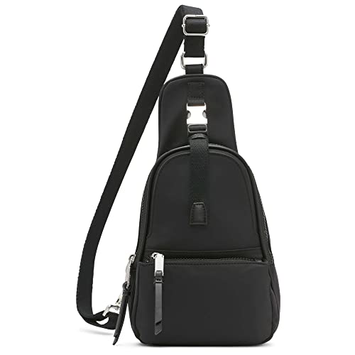 Calvin Klein Shay Organizational Sling Backpack, Black/Silver,One Size