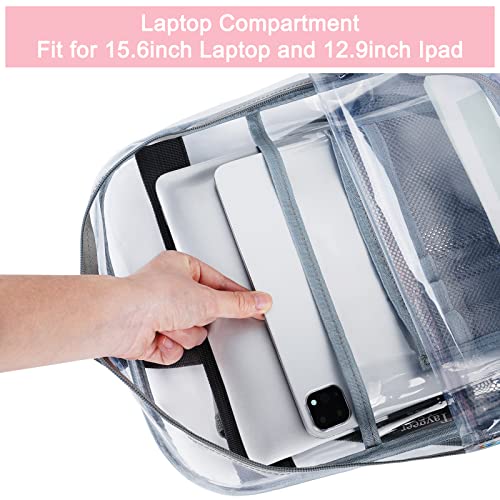 Clear Backpack Heavy Duty, TPU Extra Large Clear Bookbag For High School Work Travel Stadium, Cute See Through Transparent School Backpack For Teens Girls Women Kids Adults, With Reinforced Straps