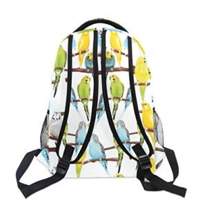 Backpack for Adult Kids Stylish Budgie Bird Backpack Lightweight School College Travel Bags Halloween Christmas Gifts