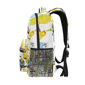 Backpack for Adult Kids Stylish Budgie Bird Backpack Lightweight School College Travel Bags Halloween Christmas Gifts