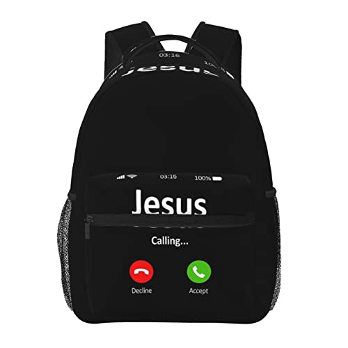 Jesus Cross Backpack Christian Laptop Backpack Casual Shoulder Bag Hiking Travel School Bookbag for Men Women Girls Boys