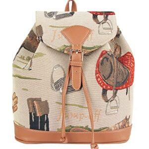 Signare Tapestry Fashion Backpack Rucksack for Women with Horse Design (RUCK-HOR)