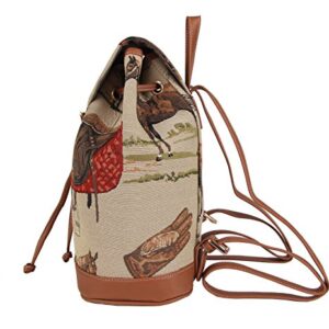 Signare Tapestry Fashion Backpack Rucksack for Women with Horse Design (RUCK-HOR)