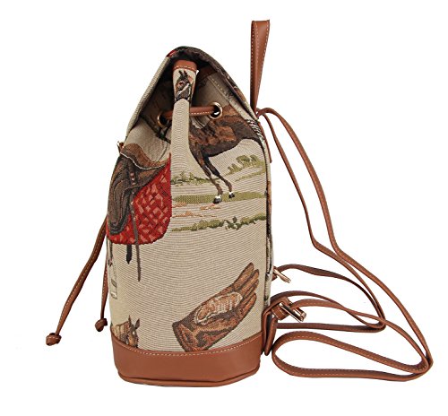 Signare Tapestry Fashion Backpack Rucksack for Women with Horse Design (RUCK-HOR)