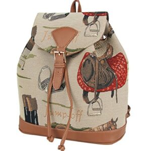 Signare Tapestry Fashion Backpack Rucksack for Women with Horse Design (RUCK-HOR)