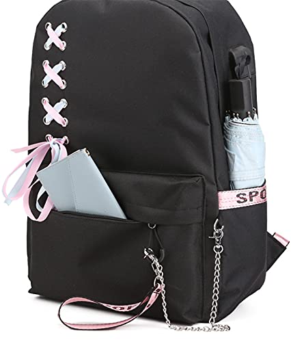 ISaikoy Anime Trigger Happy Havoc Backpack Satchel Bookbag Daypack School Bag Shoulder Bag, Black, Medium (Isaisia0612-a1)