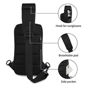 Ytonet Sling Bag for Men, Small Sling Backpack Anti Theft Crossbody Mini Shoulder Casual Daypack with USB Charging Port for Travel Hiking Camping, Black