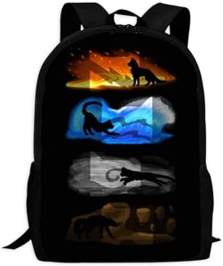 uujjcg youth adult durable waterproof warriors cat backpack shoulder bag school bag bookbag for hiking traveling school
