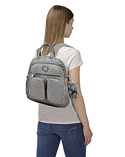 Scioltoo Women's Backpack Purse Small Nylon Cute Mini School Bag Lightweight Shoulder Bag Waterproof Laptop Book Bag with Multi-Pockets for Teen Girls Grey A-Gray