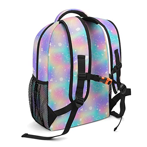 Custom Galaxy Rainbow Unicorn Backpack Personalized Name Text Backpack Daypacks Customized BookBags School Bag for Student Boys Girls