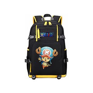 anime one piece color printing backpack with usb interface fashion casual large capacity laptop backpack (b4-5)