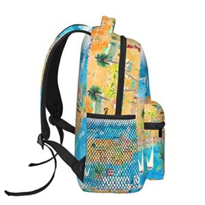 Funny Puerto Rico Flag Backpacks Laptop School Book Bag Lightweight Casual Daypack for Men Women Teens