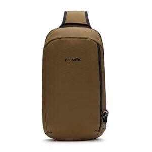 pacsafe vibe 325 10 liter anti theft sling bag/crossbody – fits 13 inch laptop, tan