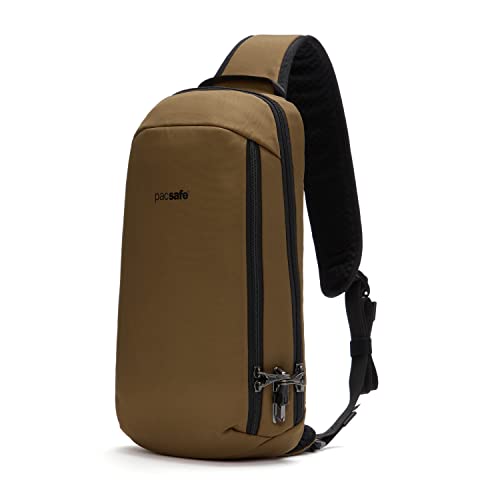 Pacsafe Vibe 325 10 Liter Anti Theft Sling Bag/Crossbody - Fits 13 inch Laptop, Tan