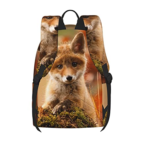 FeHuew 16 inch backpack Cute Fox Laptop Backpack Full Print School Bookbag Shoulder Bag for Travel Daypack