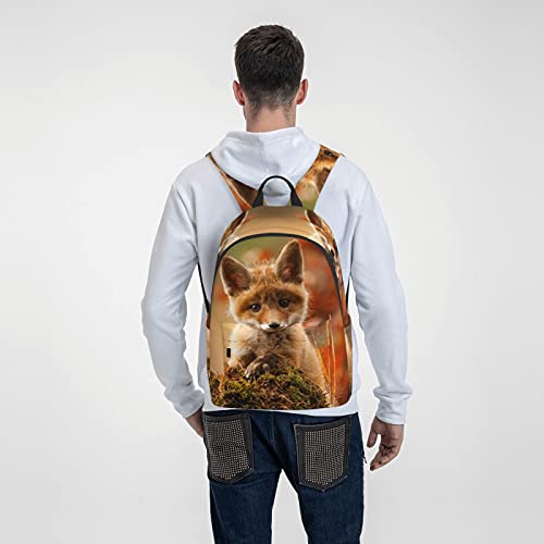 FeHuew 16 inch backpack Cute Fox Laptop Backpack Full Print School Bookbag Shoulder Bag for Travel Daypack