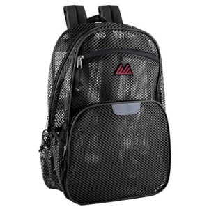 collapsible mesh backpacks for adults, school, beach – backpack with reflective strip and wire frame for support (black)