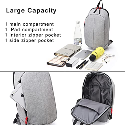 Peicees Sling Bag For Men Wateproof Sling Backpack Mens Crossbody Shoudler Bag For Travel Cycling Hiking Daypack