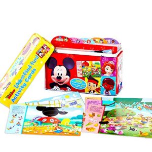 Minnie Mouse Mini Backpack for Girls - Bundle with 11 Inch Minnie Backpack, Disney Look and Find Activity Cards Tin Lunch Box with 2 Disney Hidden Pictures Board Booklets