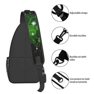 Gelxicu Cute St. Patrick's Day Sling Backpack Fashion Shamrock Crossbody Shoulder Bag Travel Hiking Chest Bag Daypack