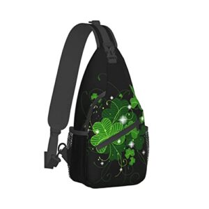 Gelxicu Cute St. Patrick's Day Sling Backpack Fashion Shamrock Crossbody Shoulder Bag Travel Hiking Chest Bag Daypack