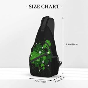 Gelxicu Cute St. Patrick's Day Sling Backpack Fashion Shamrock Crossbody Shoulder Bag Travel Hiking Chest Bag Daypack