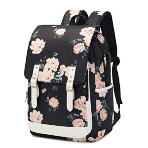 nazoelly floral laptop backpack,college school backpack with usb charging port