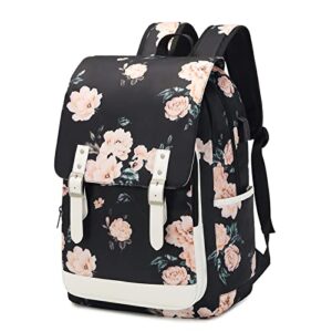 Nazoelly Floral Laptop Backpack,College School Backpack with USB Charging Port