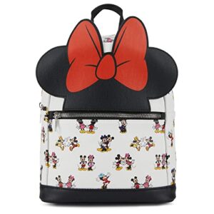 disney minnie mouse allover backpack – girls, boys, teens, adults – officially licensed minnie mouse 10 inch allover faux leather mini backpack