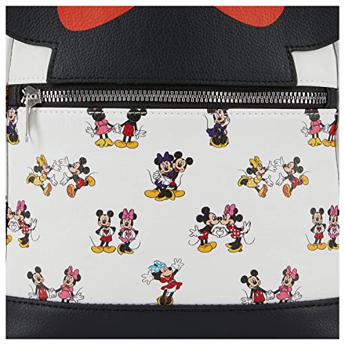 Disney Minnie Mouse Allover Backpack - Girls, Boys, Teens, Adults - Officially Licensed Minnie Mouse 10 Inch Allover Faux Leather Mini Backpack