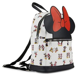 Disney Minnie Mouse Allover Backpack - Girls, Boys, Teens, Adults - Officially Licensed Minnie Mouse 10 Inch Allover Faux Leather Mini Backpack