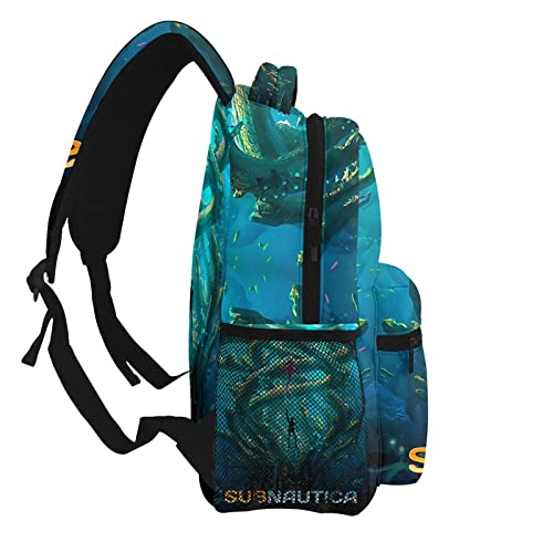 Subnautica Backpack,Travel Casual Daypack for Men Women,Multifunction Outdoor Sports Bag