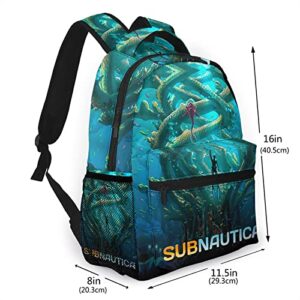 Subnautica Backpack,Travel Casual Daypack for Men Women,Multifunction Outdoor Sports Bag
