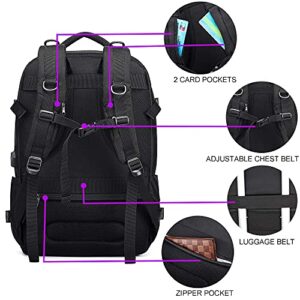 Hard Turtle Shell Motorcycle Backpack Men- Black Large Waterpfoof bagpacks For Racing,Riding,Gaming Hard Laptop bookbags 17 inch With USB Charging Port