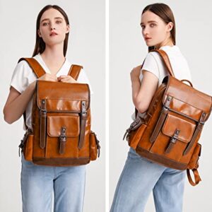 Women's Fashion Designer Backpack,Vegan Leather Backpacks For Work Travel College,Unisex Shoulder Daypack (brown-2218)