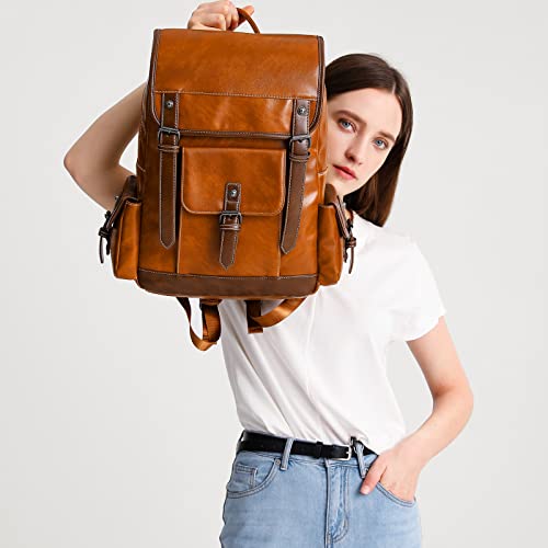 Women's Fashion Designer Backpack,Vegan Leather Backpacks For Work Travel College,Unisex Shoulder Daypack (brown-2218)