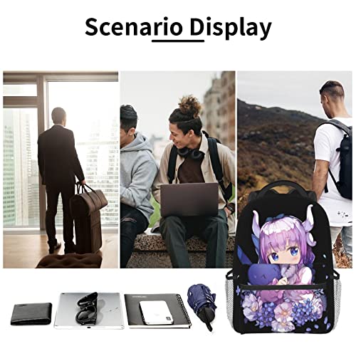 Anime Miss Kobayashi'S Dragon Maid Kanna Kamui Laptop Backpack Boy Girl Casual Bag Travel Daypack Bookbags