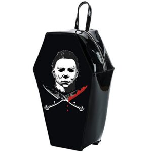 halloween 2 michael myers crossed knives coffin backpack
