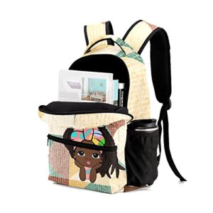 Liveweike African Tribal Afro Girl Personalized Kids Backpack with Name Teen Girl Boy Primary School Travel Bag