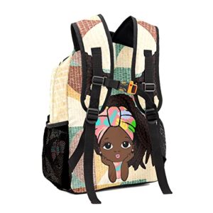 Liveweike African Tribal Afro Girl Personalized Kids Backpack with Name Teen Girl Boy Primary School Travel Bag