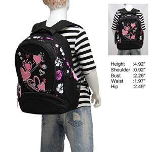 SYLRVIA Casual Girls Teens Cute Small Backpack Lightweight Kids Sweetheart School Backpack Bags