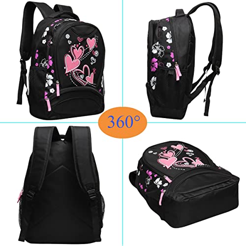 SYLRVIA Casual Girls Teens Cute Small Backpack Lightweight Kids Sweetheart School Backpack Bags